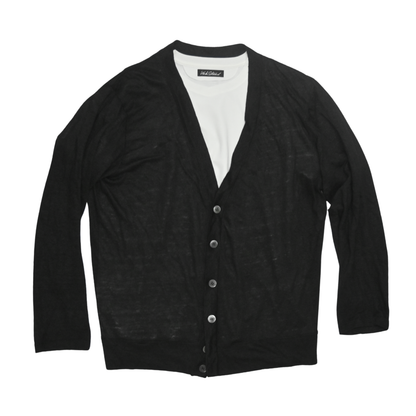 NEW DRESS CARDIGAN (LUXE LINEN) SMOKY NAVY