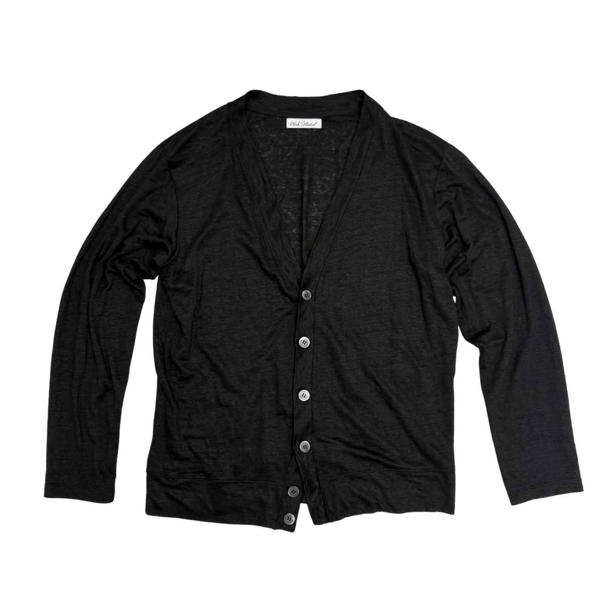 NEW DRESS CARDIGAN (LUXE LINEN) SMOKY BLACK