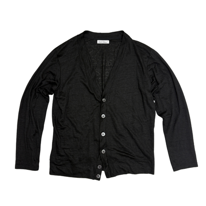 NEW DRESS CARDIGAN (LUXE LINEN) SMOKY BLACK