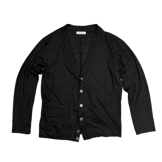 NEW DRESS CARDIGAN (LUXE LINEN) SMOKY BLACK