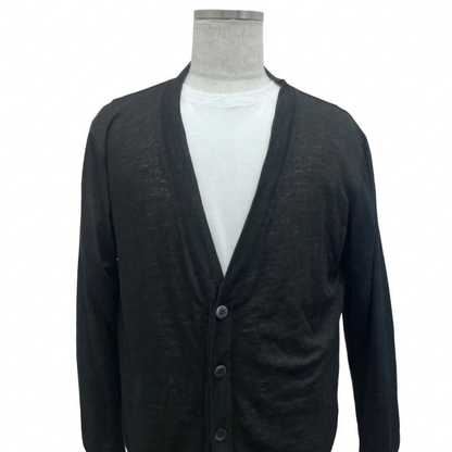 NEW DRESS CARDIGAN (LUXE LINEN) SMOKY BLACK