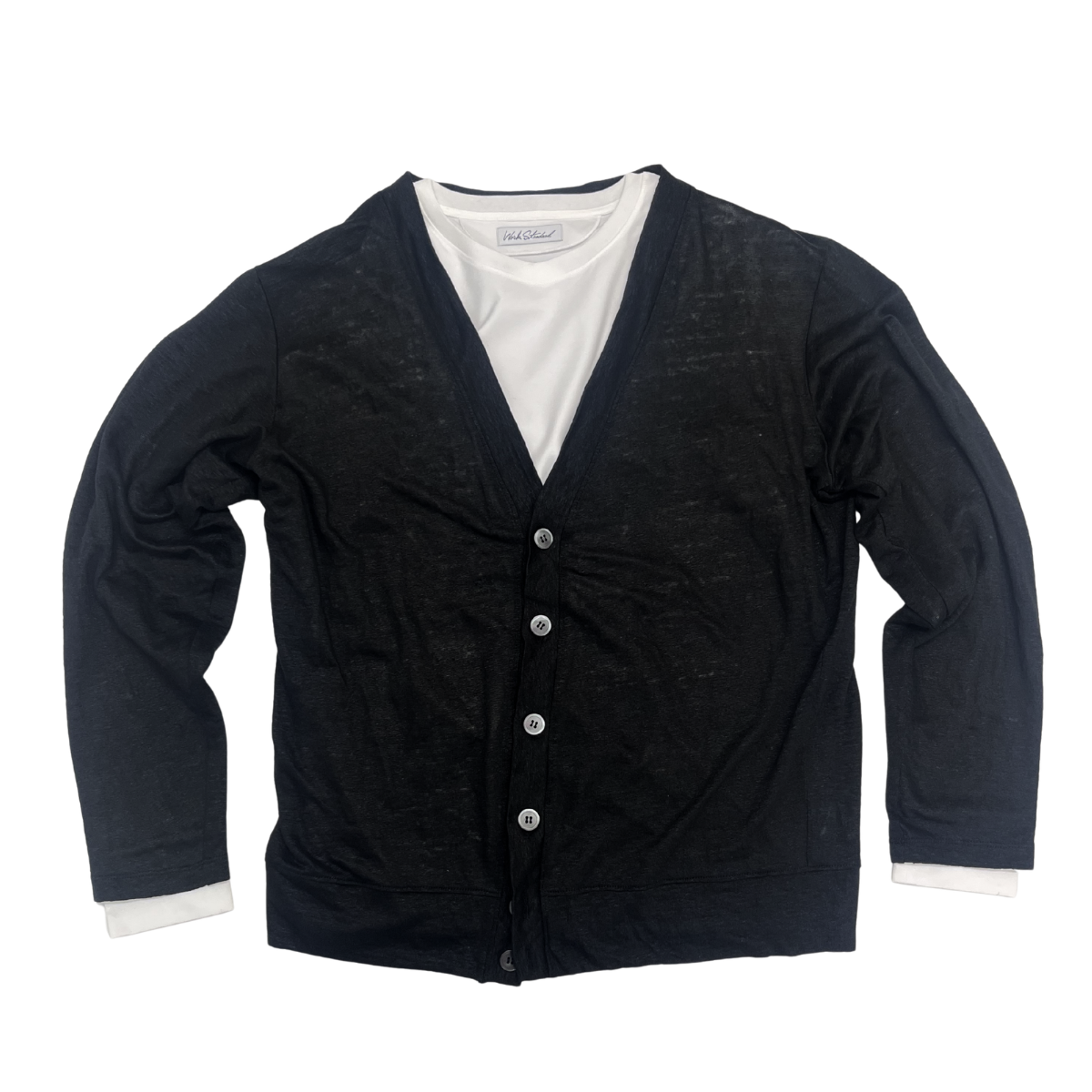 NEW DRESS CARDIGAN (LUXE LINEN) SMOKY BLACK