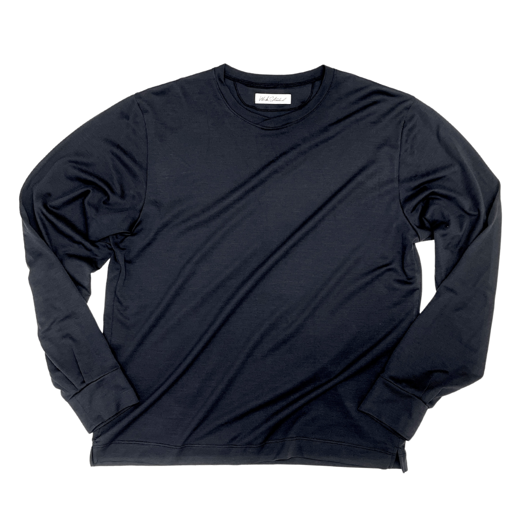 NEW DRESS T SHIRT L/S WOOL (長袖) - BLACK