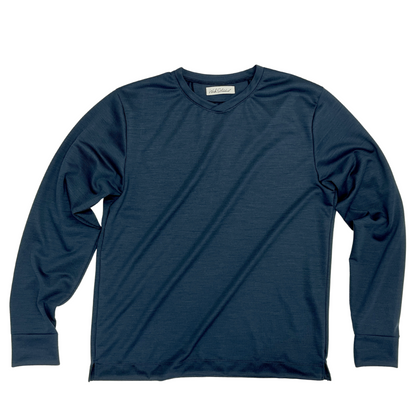 NEW DRESS T SHIRT L/S WOOL (長袖) - BLUE GREEN