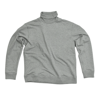 TURTLE NECK SWEATSHIRT HEATHER GREY