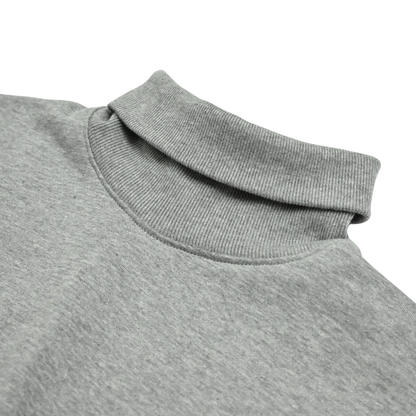 TURTLE NECK SWEATSHIRT HEATHER GREY