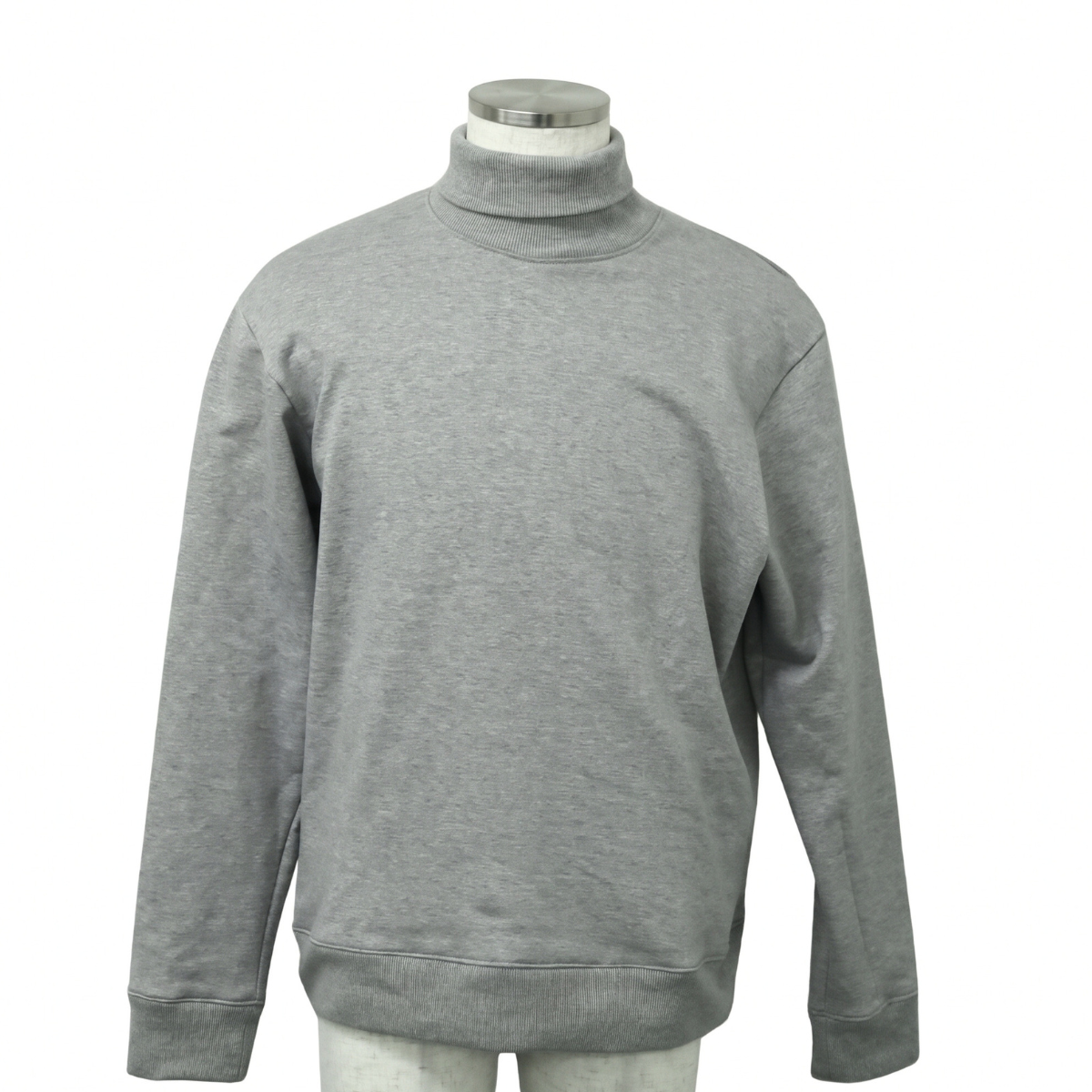 TURTLE NECK SWEATSHIRT HEATHER GREY