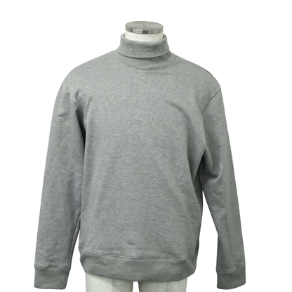 TURTLE NECK SWEATSHIRT HEATHER GREY
